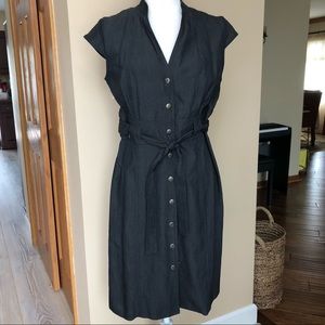 Charcoal Denim Short Sleeve Dress